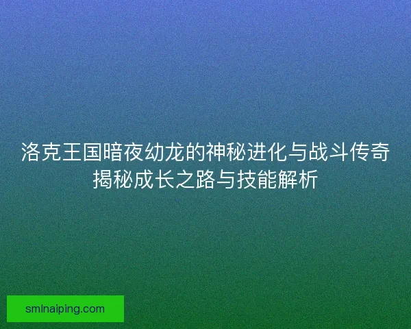 洛克王国暗夜幼龙的神秘进化与战斗传奇揭秘成长之路与技能解析